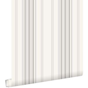 Estahome papel pintado rayas gris y beige 53 cm x 10.05 m
