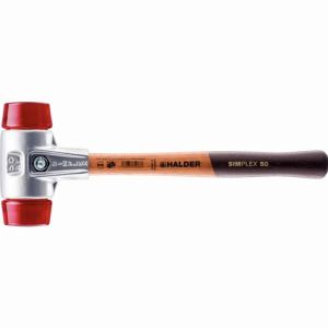 Halder simplex mazo de plástico con carcasa de aluminio y mango de madera -