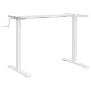 vidaXL marco de escritorio de pie acero blanco (94-135)x60x(70-114) cm