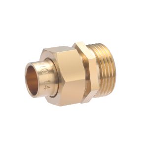 Conector esférico de latón para soldar ø14 - macho roscado 3/4