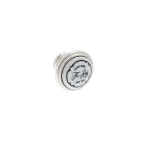 Pomo para muebles q6 en zamac y porcel diámetro 35mm plata lote de 6