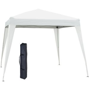 Carpa plegable 240x240x250 cm tela oxford, acero color blanco Outsunny