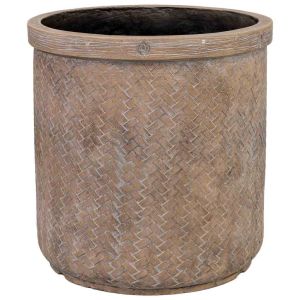 Macetero de fibra de vidrio marrón 36x36x37.5cm