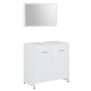 vidaXL conjunto de muebles de baño madera contrachapada blanco