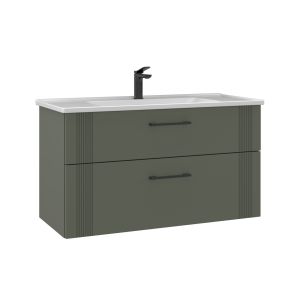 Mueble para lavabo <<bari 100 v2>> - 100 x 45 x 55 cm - verde mate