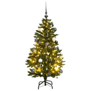 vidaXL árbol de navidad artificial con bisagras 150 LED y bolas 150 cm
