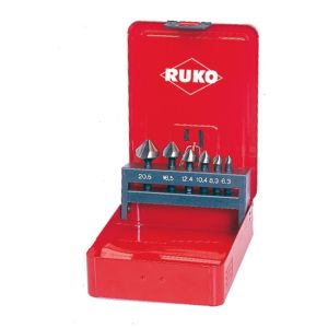 Ruko-102319-juego de 6 bit avellanadores cónicos din 335 forma c hss 90º.