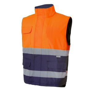 Chaleco acolchado bicolor av xl azul navy/naranja fl£or