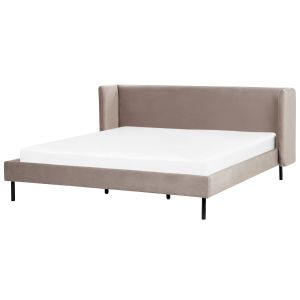Cama terciopelo arette 180 x 200 cm gris pardo