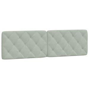 vidaXL cabecero de cama acolchado terciopelo gris claro 180 cm