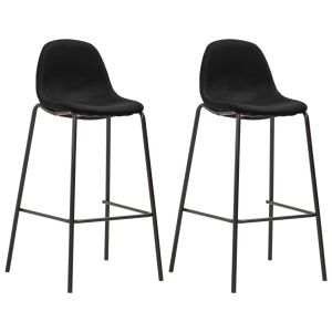 vidaXL taburetes de cocina 2 unidades tela negro