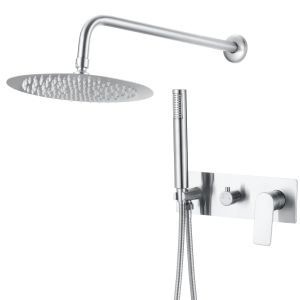 Valaz ducha empotrada redonda con embellecedor rectangular cromada - 20cm