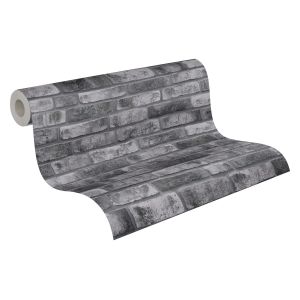 Livingwalls papel pintado piedra gris y gris carbón 53 cm x 10.05 m