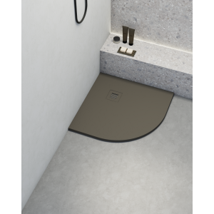 Plato de ducha poaLGi - 80x80 cm semicircular - tundra - extraplano