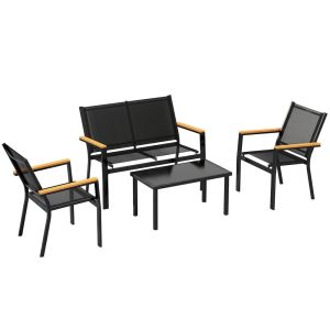 Muebles de jardín 110x63.5x84 cm metal, textilene Outsunny