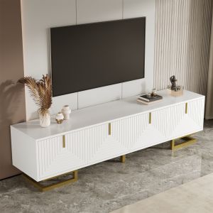 Mueble de tv con 4 puertas blanco 44,5x160x38cm