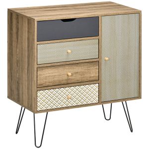 Cómoda con cajone 79x39x86 cm color marrón Homcom