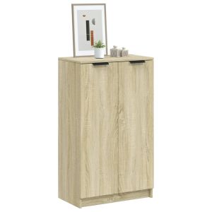 Mueble zapatero madera contrachapada roble sonoma 59x35x100 cm