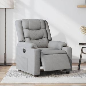 Sillón reclinable eléctrico tela gris claro qweo6756