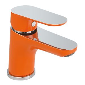 Mezclador de lavabo kevon chic naranja/cromo