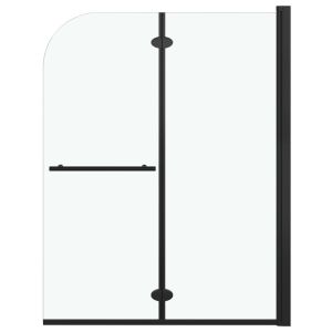 vidaXL mampara de ducha plegable 2 paneles esg negro 95x140 cm