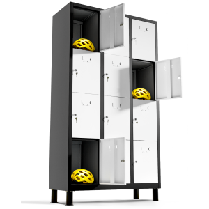 Taquillas vestuario 180cm de 12 puertas taquilla metalica (blanco y negro)
