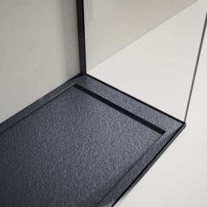 Plato de ducha resina lux antracita  70x160cm rejilla color