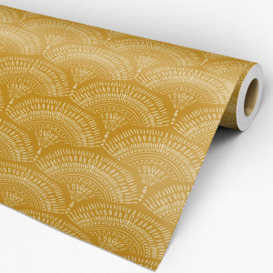 Papel pintado victoriano boho mostaza 60cm por 250cm