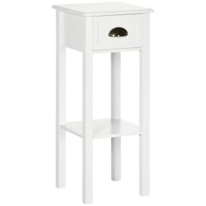 Mesa auxiliar 30x30x75 cm mdf color blanco Homcom