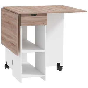 Mesa plegable comedor 120x72x75 cm bicolor Homcom