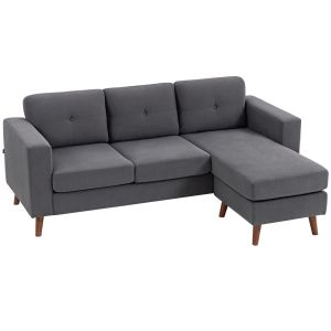 Sofá chaise longue 192x137x84 cm pana color gris Homcom