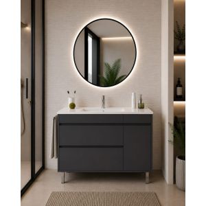 Mueble de baño con lavabo caprera sin espejo 90x45 cm grafito