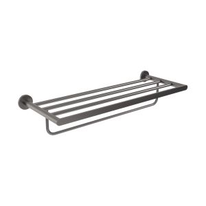 Imex - toallero doble para baño sin taladro negro serie practic
