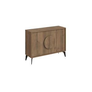 Aparador de madera "gora" - 110 x 36 x 82 cm - marrón