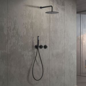 Imex - columna ducha empotrada termostática negro serie assen