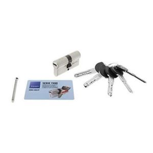 Cilindro tesa tx80 40x40mm vd niquelado - 5 llaves antitaladro - tx854040n