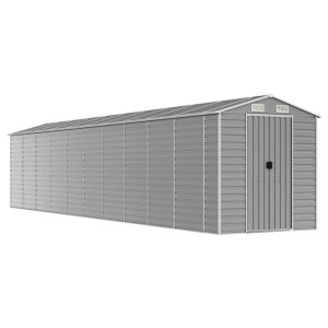 vidaXL caseta de jardín gris claro 191x895x198 cm acero galvanizado