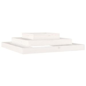 vidaXL jardinera madera maciza de pino blanco 110x110x27 cm