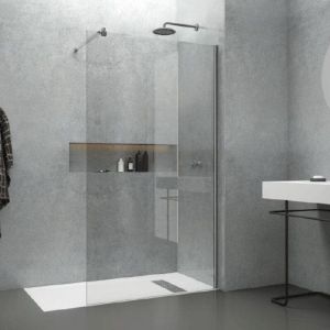 Mampara fija ducha 100  cm 1 hoja peterson transparente