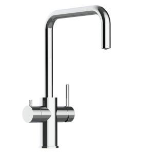 Grifo de cocina 5 vías acero inox pulido caño giratorio