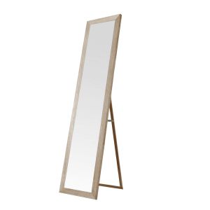 Espejo de pie de madera nordico 140x35 cm marco mdf decapado pie regulable