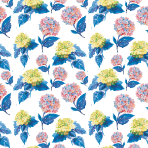 Papel pintado floral rpsas azules y amarillas 58cm ancho por 350cm alto