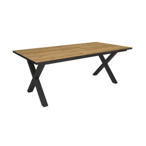 Mesa comedor, 194x90x74cm, roble y negro rf3820