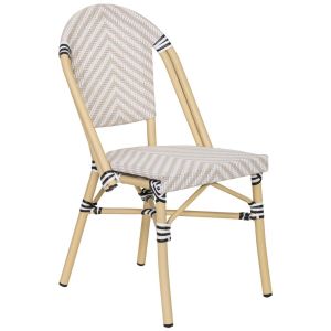 Silla de ratán sintético crema 46x57x88cm