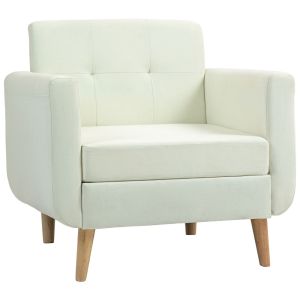 Sillón de salón 78x70x75 cm lino sintético color beige Homcom
