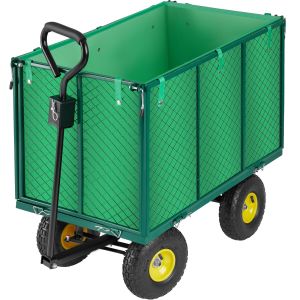 Carrito de transporte con laterales plegables y 544 kg, 108x54x79,5cm verde