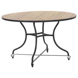 Mesa de jardín lascari 120 cm 120 cm madera de acacia marrón claro