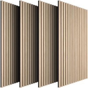 Tectake 4 paneles acústicos de madera mdf, chapa, aislantes, roble claro