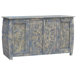 Aparador de madera gris 165x40x83 cm