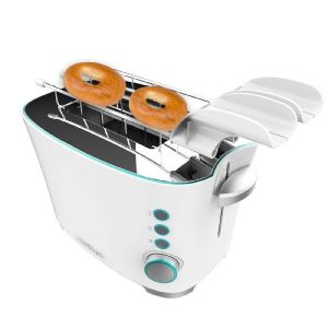 Cecotec tostadora vertical toast&taste double w, 650w, doble ranura ancha